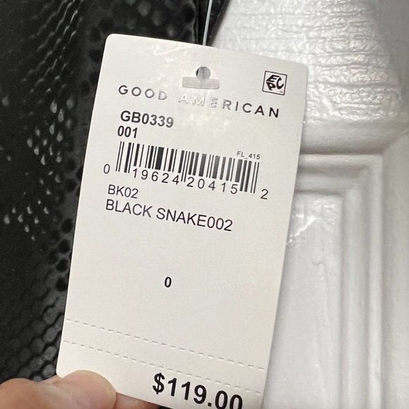 Brand New Good American Snakeskin Bodysuit Size 0 xs - Picture 11 of 12